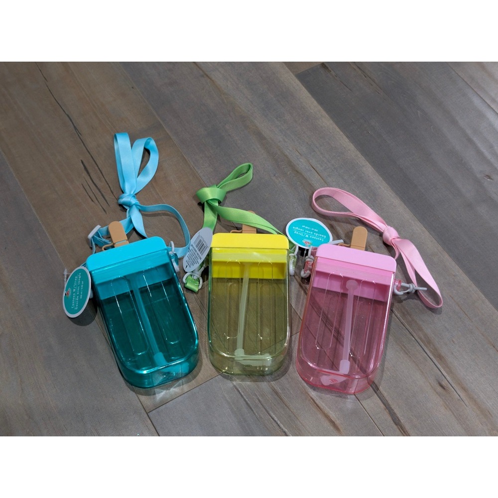 Viral Popsicle Canteen Crossbody Water Bottles Bundle of 3 NWT 350ml